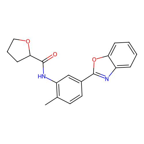 N-[5-(1,3-benzoxazol-2-yl)-2-methylphenyl]oxolane-2-carboxamide structure