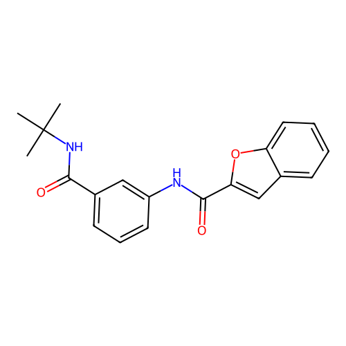 N-[3-(tert-butylcarbamoyl)phenyl]-1-benzofuran-2-carboxamide structure