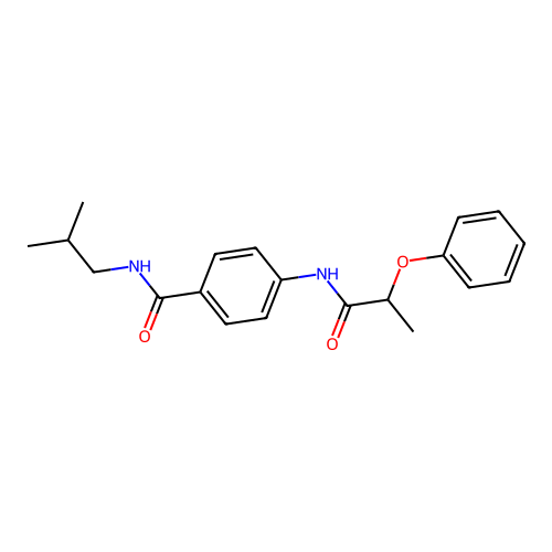 N-(2-methylpropyl)-4-[(2-phenoxypropanoyl)amino]benzamide structure
