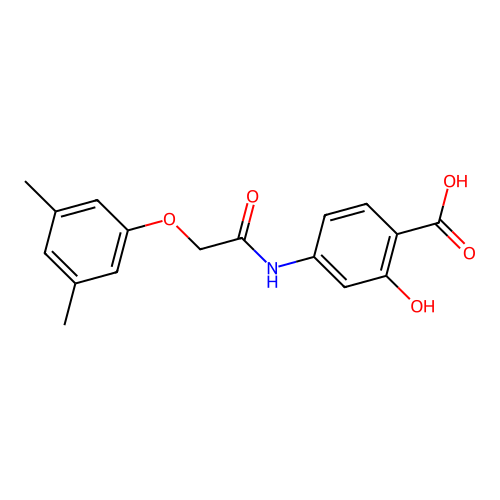 4-{[(3,5-Dimethylphenoxy)acetyl]amino}-2-hydroxybenzoic acid structure