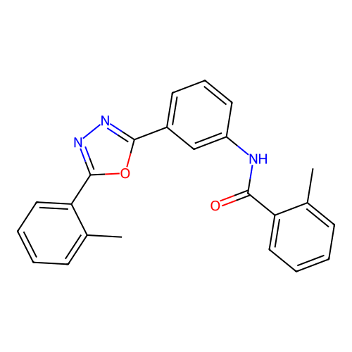 2-methyl-N-[3-[5-(2-methylphenyl)-1,3,4-oxadiazol-2-yl]phenyl]benzamide structure