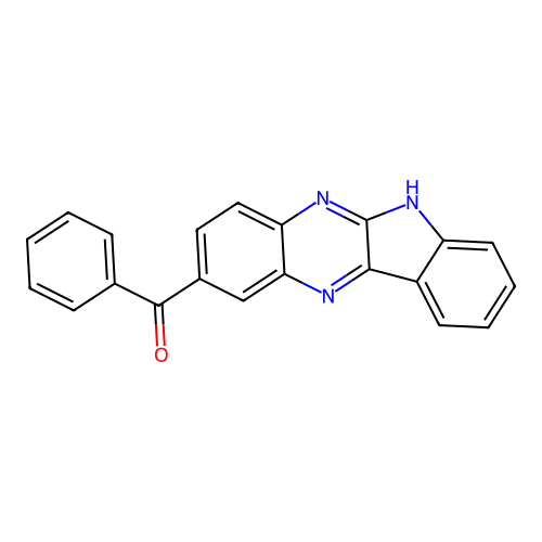 6H-indolo[2,3-b]quinoxalin-2-yl(phenyl)methanone structure