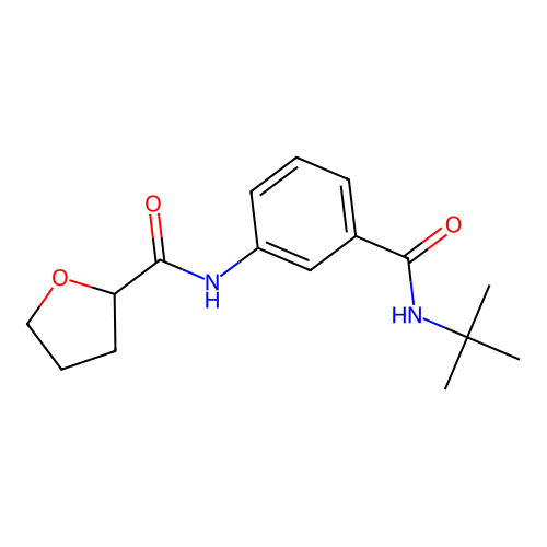 N-[3-(tert-butylcarbamoyl)phenyl]oxolane-2-carboxamide structure