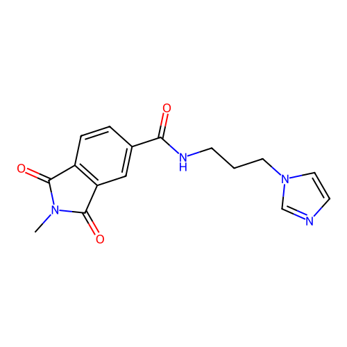 N-(3-imidazol-1-ylpropyl)-2-methyl-1,3-dioxoisoindole-5-carboxamide structure