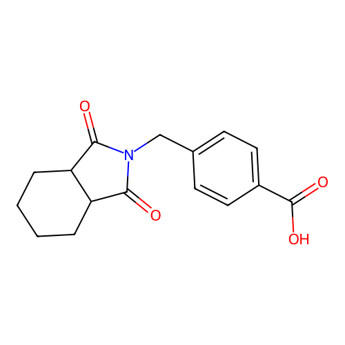 4-[(1,3-dioxooctahydro-2H-isoindol-2-yl)methyl]benzoic acid structure
