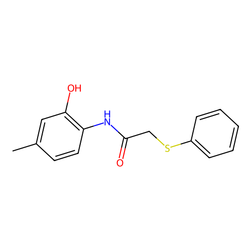 N-(2-hydroxy-4-methylphenyl)-2-(phenylsulfanyl)acetamide structure