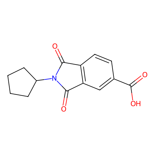 2-cyclopentyl-1,3-dioxo-2,3-dihydro-1H-isoindole-5-carboxylic acid structure