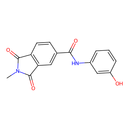N-(3-hydroxyphenyl)-2-methyl-1,3-dioxoisoindole-5-carboxamide structure