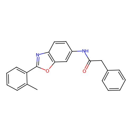 N-[2-(2-methylphenyl)-1,3-benzoxazol-6-yl]-2-phenylacetamide structure