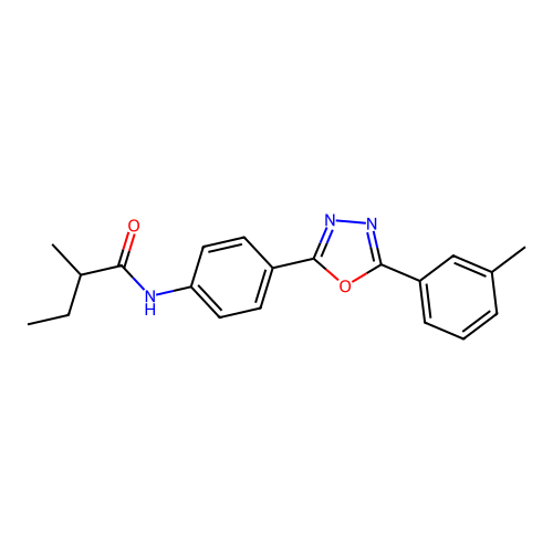 2-methyl-N-[4-[5-(3-methylphenyl)-1,3,4-oxadiazol-2-yl]phenyl]butanamide structure