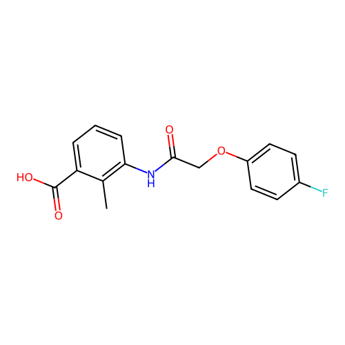3-[[2-(4-Fluorophenoxy)acetyl]amino]-2-methylbenzoic acid structure
