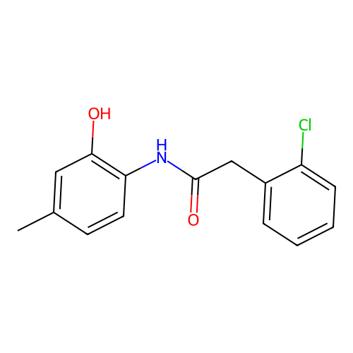 2-(2-chlorophenyl)-N-(2-hydroxy-4-methylphenyl)acetamide structure