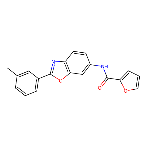 N-[2-(3-methylphenyl)-1,3-benzoxazol-6-yl]furan-2-carboxamide structure