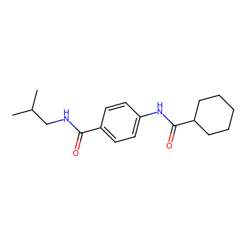 4-[(cyclohexylcarbonyl)amino]-N-(2-methylpropyl)benzamide structure