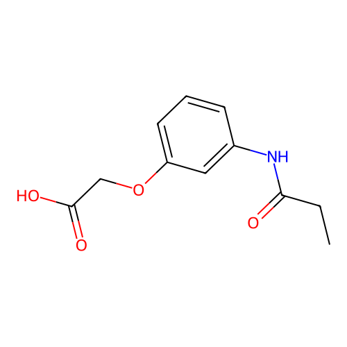 [3-(Propionylamino)phenoxy]acetic acid structure