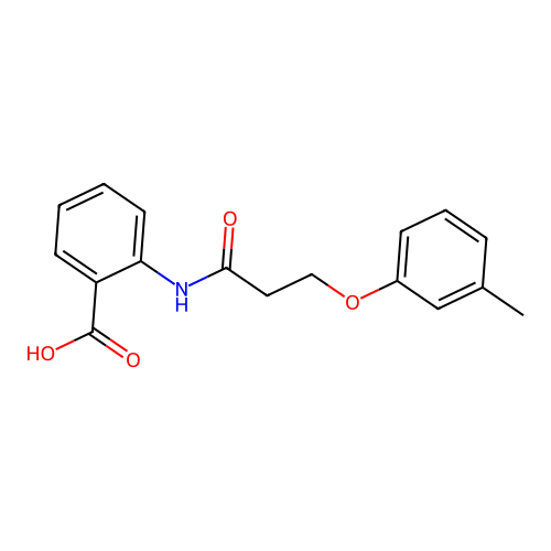 2-{[3-(3-Methylphenoxy)propanoyl]amino}benzoic acid structure