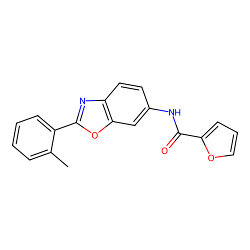 N-[2-(2-methylphenyl)-1,3-benzoxazol-6-yl]furan-2-carboxamide structure