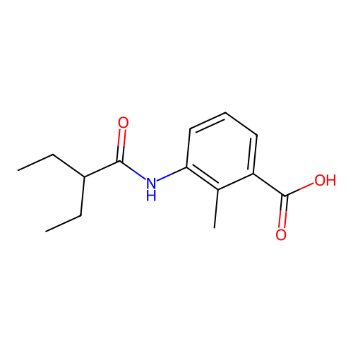 3-[(2-Ethylbutanoyl)amino]-2-methylbenzoic acid structure