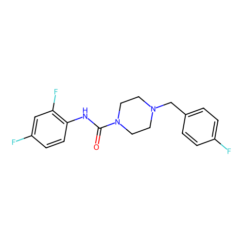 N-(2,4-difluorophenyl)-4-[(4-fluorophenyl)methyl]piperazine-1-carboxamide structure