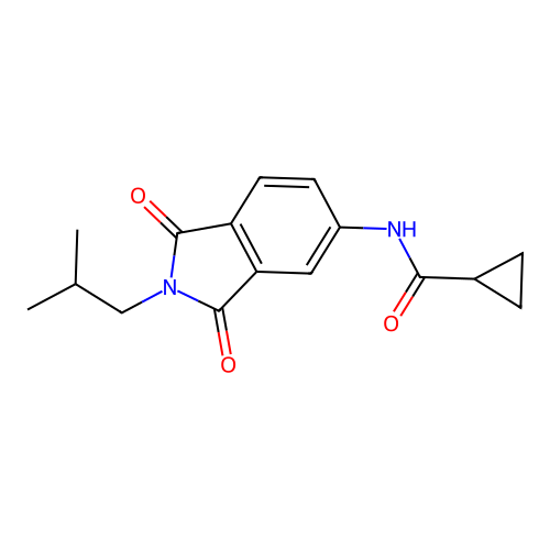 N-[2-(2-methylpropyl)-1,3-dioxoisoindol-5-yl]cyclopropanecarboxamide structure