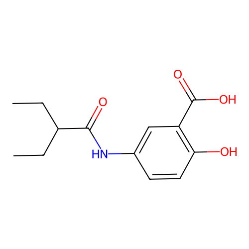 5-[(2-Ethylbutanoyl)amino]-2-hydroxybenzoic acid structure