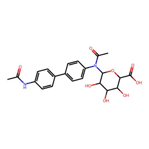 N-Hydroxy-N,N'-diacetylbenzidine glucuronide structure