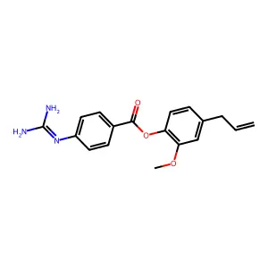 2-Methoxy-4-(2-propen-1-yl)phenyl 4-((aminoiminomethyl)amino)benzoate structure