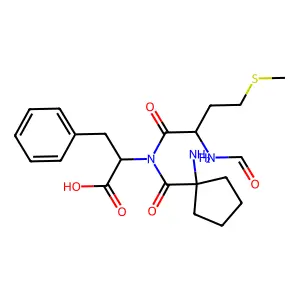 N-formylmethionyl-cycloleucyl-phenylalanine structure