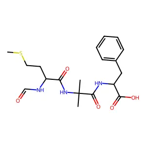 Formylmethionyl-alpha-aminoisobutyryl-phenylalanine structure