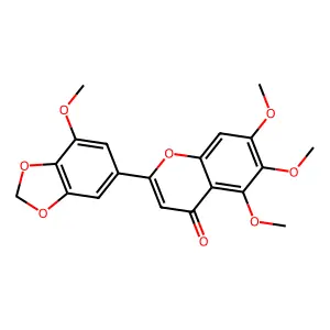 5,6,7-Trimethoxy-2-(7-methoxy-1,3-benzodioxol-5-yl)chromen-4-one structure