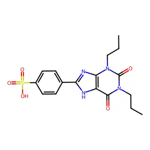 4-(2,3,6,7-四氢-2,6-二氧代-1,3-二丙基-1H-嘌呤-8-基)苯磺酸 structure