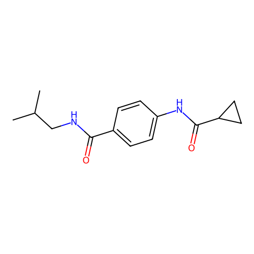 4-(cyclopropanecarbonylamino)-N-(2-methylpropyl)benzamide structure
