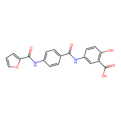 5-[4-(Furan-2-amido)benzamido]-2-hydroxybenzoic acid structure