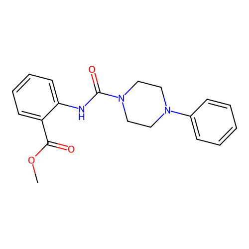 Methyl 2-[(4-phenylpiperazinyl)carbonylamino]benzoate structure