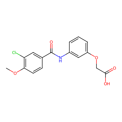 (3-{[(3-Chloro-4-methoxyphenyl)carbonyl]amino}phenoxy)acetic acid structure