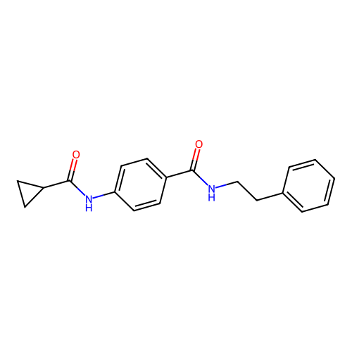 4-[(cyclopropylcarbonyl)amino]-N-(2-phenylethyl)benzamide structure