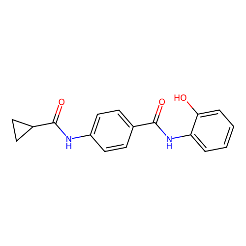 4-(cyclopropanecarbonylamino)-N-(2-hydroxyphenyl)benzamide structure