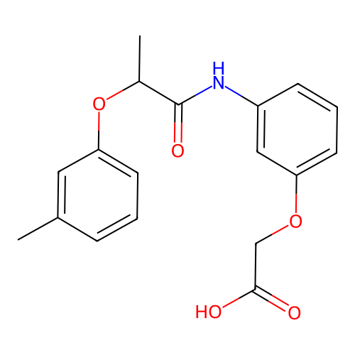 (3-{[2-(3-Methylphenoxy)propanoyl]amino}phenoxy)acetic acid structure