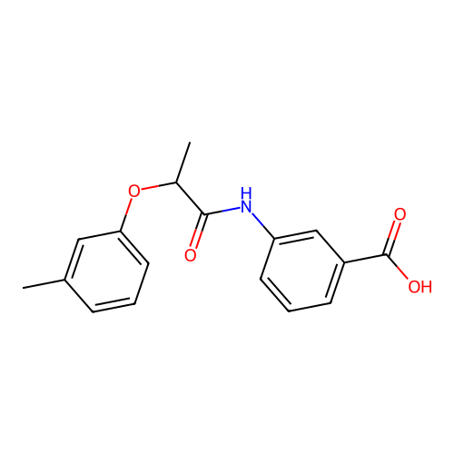 3-{[2-(3-Methylphenoxy)propanoyl]amino}benzoic acid structure