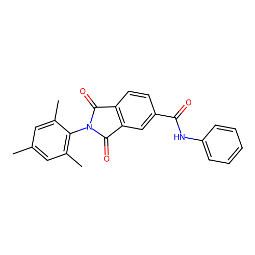 1,3-dioxo-N-phenyl-2-(2,4,6-trimethylphenyl)isoindole-5-carboxamide structure