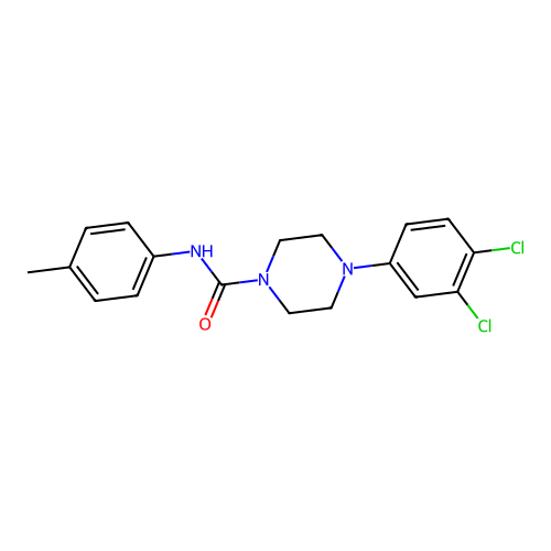 4-(3,4-dichlorophenyl)-N-(4-methylphenyl)piperazine-1-carboxamide structure