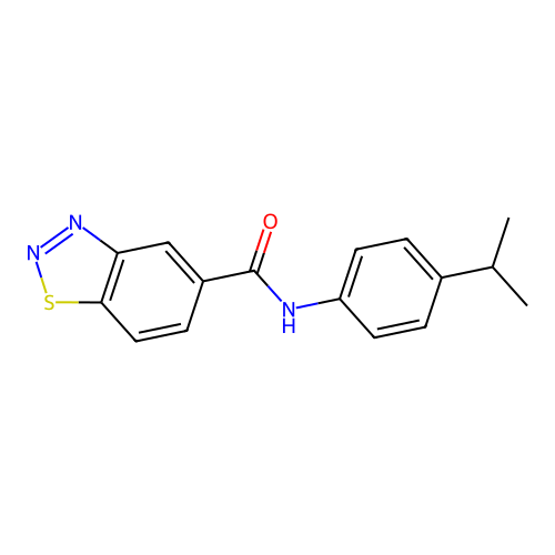 N-(4-propan-2-ylphenyl)-1,2,3-benzothiadiazole-5-carboxamide structure
