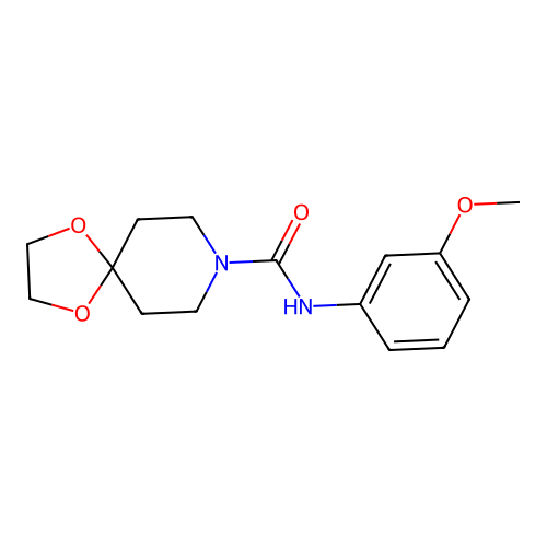 N-(3-methoxyphenyl)-1,4-dioxa-8-azaspiro[4.5]decane-8-carboxamide structure