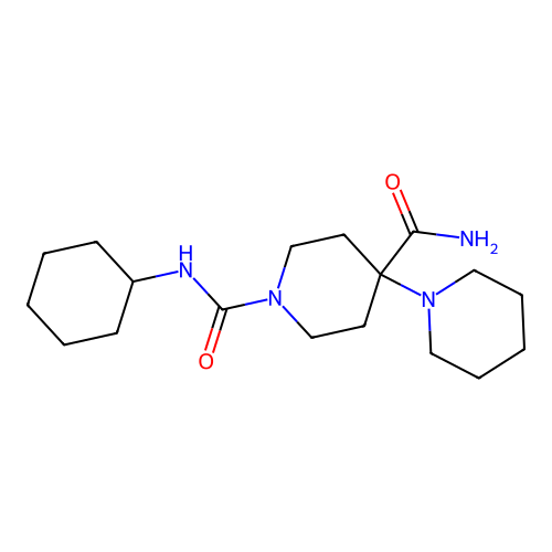 1-N-cyclohexyl-4-piperidin-1-ylpiperidine-1,4-dicarboxamide structure