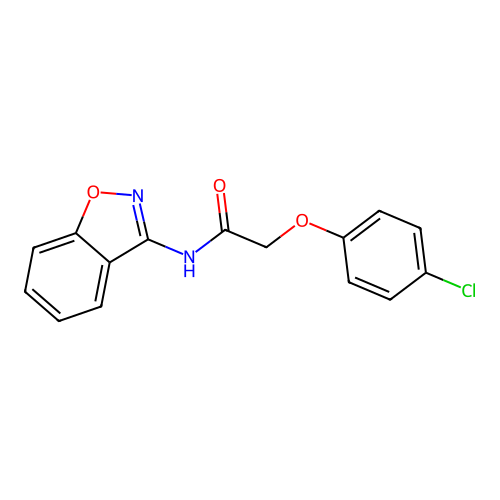 N-(1,2-benzoxazol-3-yl)-2-(4-chlorophenoxy)acetamide structure