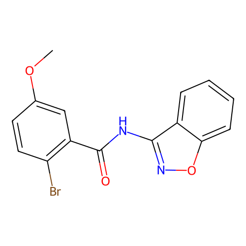 N-(1,2-benzoxazol-3-yl)-2-bromo-5-methoxybenzamide structure