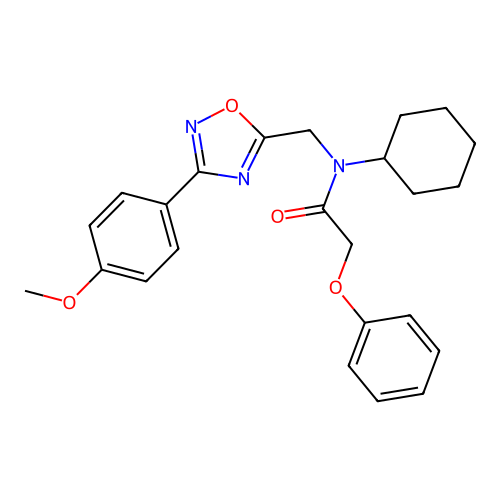 N-cyclohexyl-N-{[3-(4-methoxyphenyl)-1,2,4-oxadiazol-5-yl]methyl}-2-phenoxyacetamide structure
