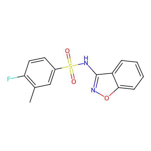 N-(1,2-benzoxazol-3-yl)-4-fluoro-3-methylbenzenesulfonamide structure