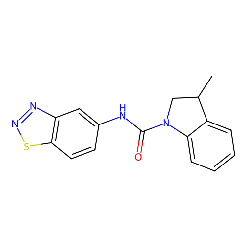 N-(1,2,3-benzothiadiazol-5-yl)-3-methyl-2,3-dihydroindole-1-carboxamide structure