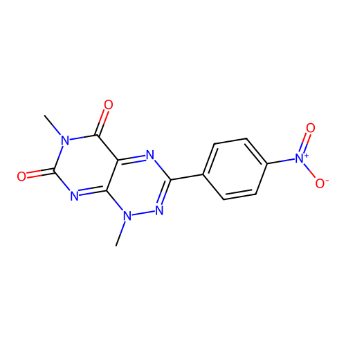 1,6-Dimethyl-3-(4-nitrophenyl)pyrimido[5,4-e][1,2,4]triazine-5,7(1H,6H)-dione structure
